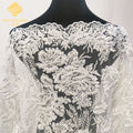 Elegant Design Ivory Soft Tulle Embroidery Beads Lace Fabric Sequin for Wedding Dress