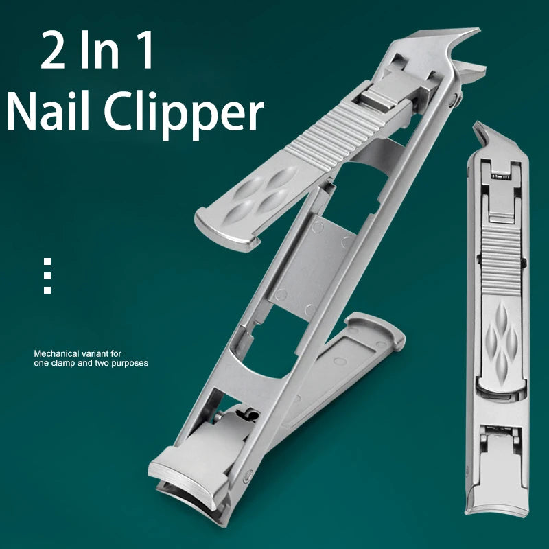 Multifunctional Double Head Nail Clipper Anti-Splash Stainless Steel Trimming Cutter Nail Clippers