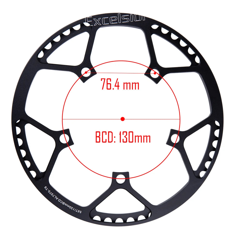 Integrated 130mm BCD round BMX Bicycle Chainwheel Aluminum Folding Bike 45/47/53/56/58T Single Speed with Chain Ring