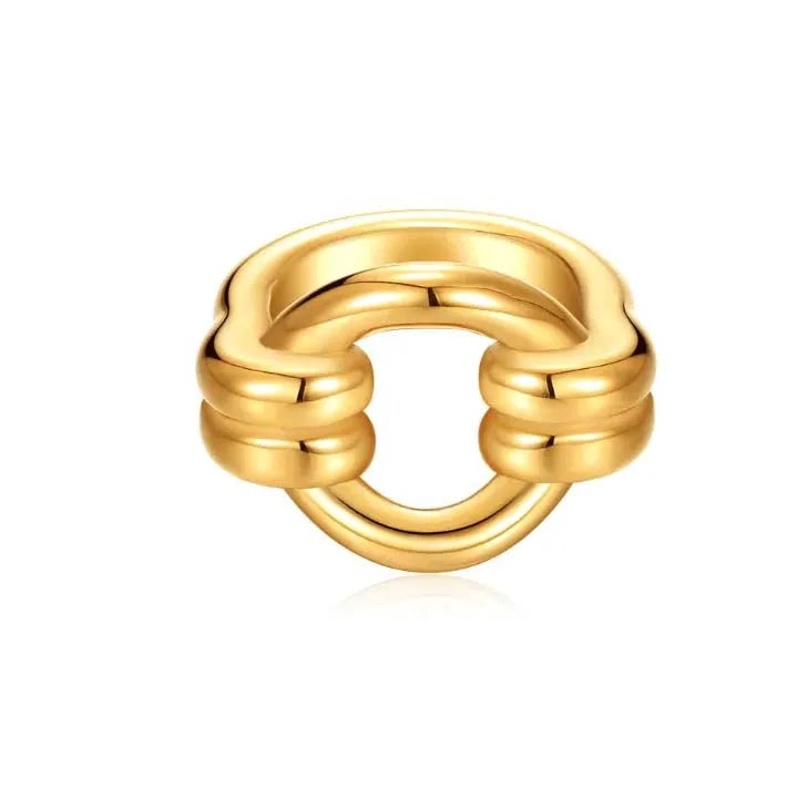 Milskye Modern Custom Fine Fashion Jewelry for Women 925 Silver 14k Gold Plated Chunky Circle Rings