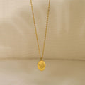 Joolim Stylish Stainless Steel Necklace Unique Gold Plated Pendant Waterproof Tarnish Free Trendy Link Zircon Unique Jewelry