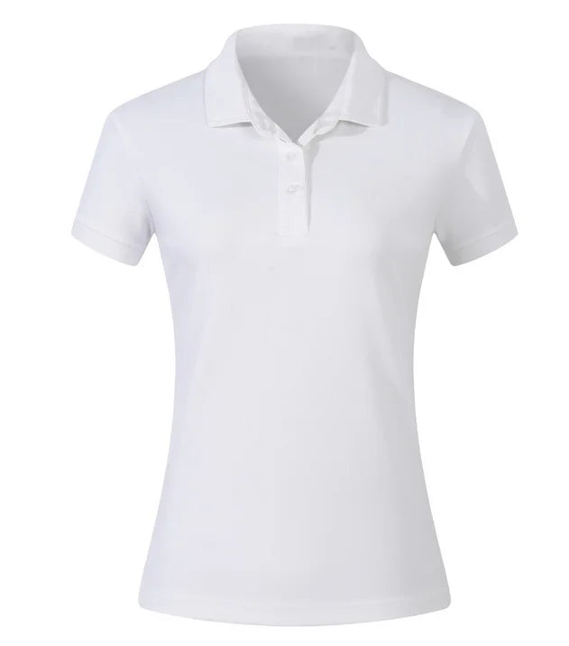 Ladies Women Girl Pique Golf Tennis for Polo Shirt Cotton and Polyester Casual Short Print Knitted Golf Tennis for Polo Shirt Im