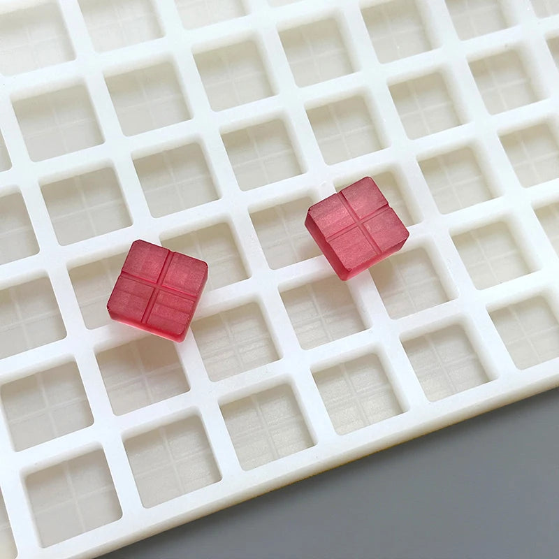 3d square Flower Shaped clear Candy Molds with Sticks Easy Release Chocolate Mold for Candy Making