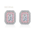 Factory Wholesale 925 Sterling Silver Stud Earrings Pass Diamond Test Radiant Cut Emerald  Cut 1CT Moissanite Earrings for Women