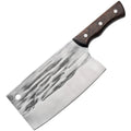 High Quality 8 Inch Full Tang Curved Cleaver Boning Slaughter Knife Wenge Wood Handle Ambidextrous Dishwasher Safe Carbon Steel
