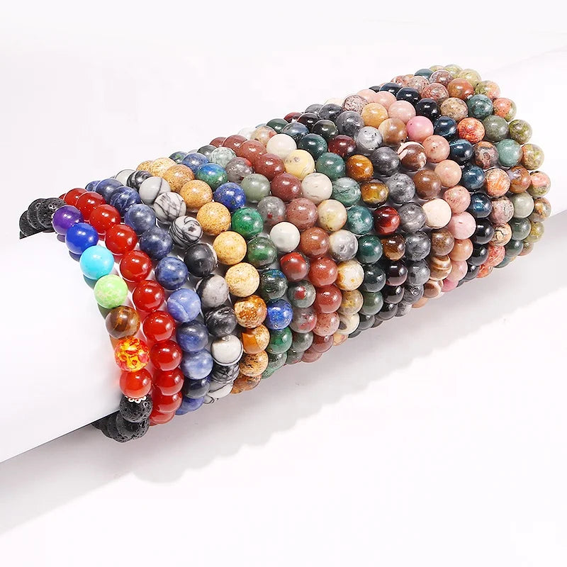 Natural Crystal 8mm Round Bead Bracelet Custom Wholesale Healing Energy Protection Balancing Fashion Jewelry Making Gift Supply