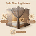 BLOCK EMF Radiation Resistant Square Single Door Opening Mosquito Net & Bed Canopy for EMF Protection Emf Shielding Canopy