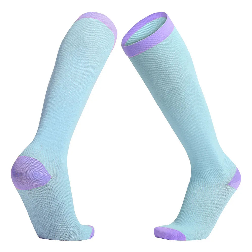 Multi Color Shock Absorption Sports Socks Athlete Knee High Soccer Basketball Running Socks