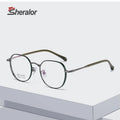 Ultra-Light Blue Pure Titanium Square Face Unisex Decorative Glasses Diamond Shape Lens Men Women Fashionable Slimming Reading