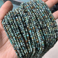 Wholesale Natural Semi-precious Stone 3*3mm Square Faceted African Turquoise Cube Beads for Jewelry Making