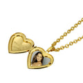 Ladies DIY Charm Floating Locket Chain Necklace Best Friend China Pendant Peach Heart 'I Love You' Photo Frame Gold Plated Brass