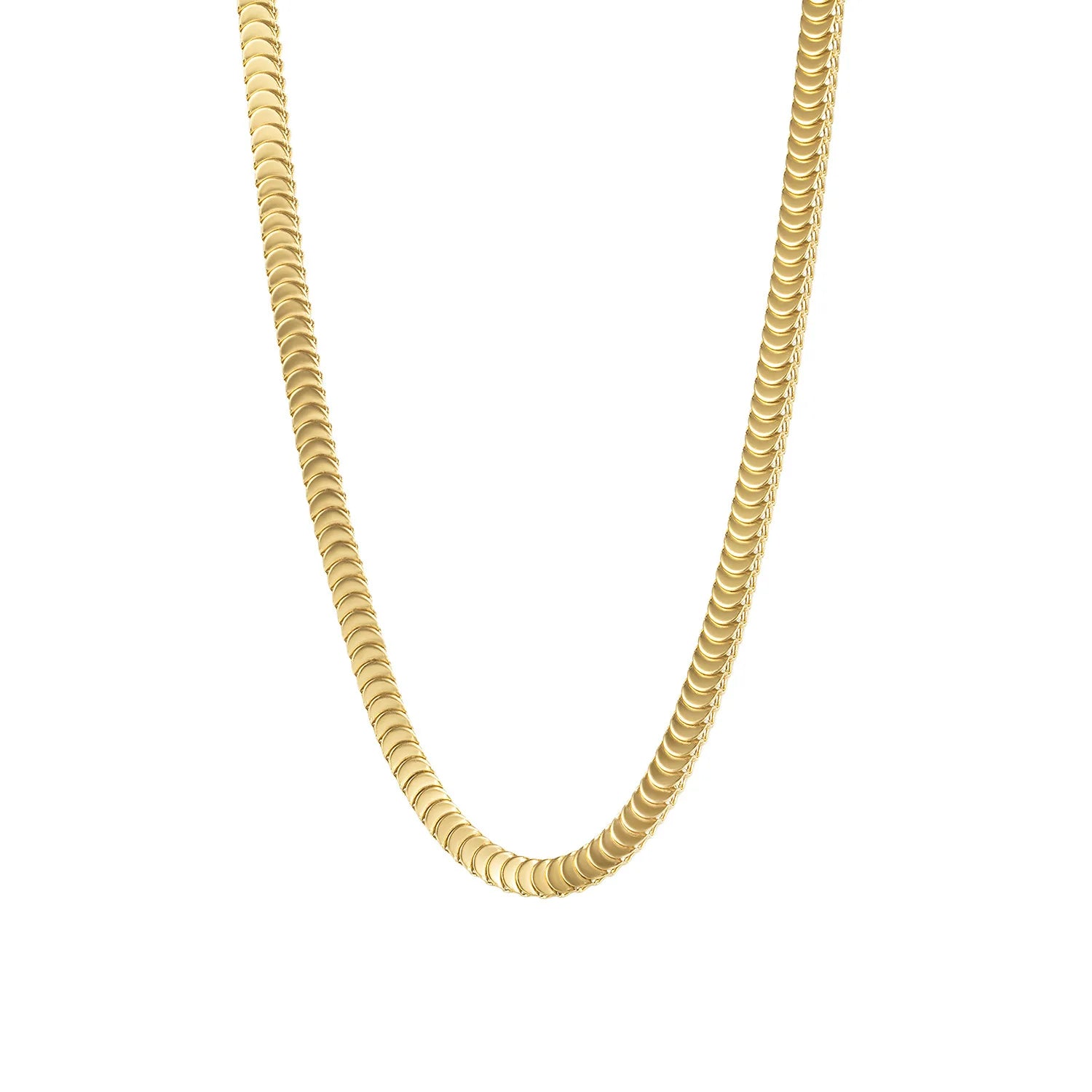 NEW 18K Gold Plating Stainless Steel Choker Necklaces for Women Stacking Jewelry Handmade Medallion Snake Link Chain Necklace