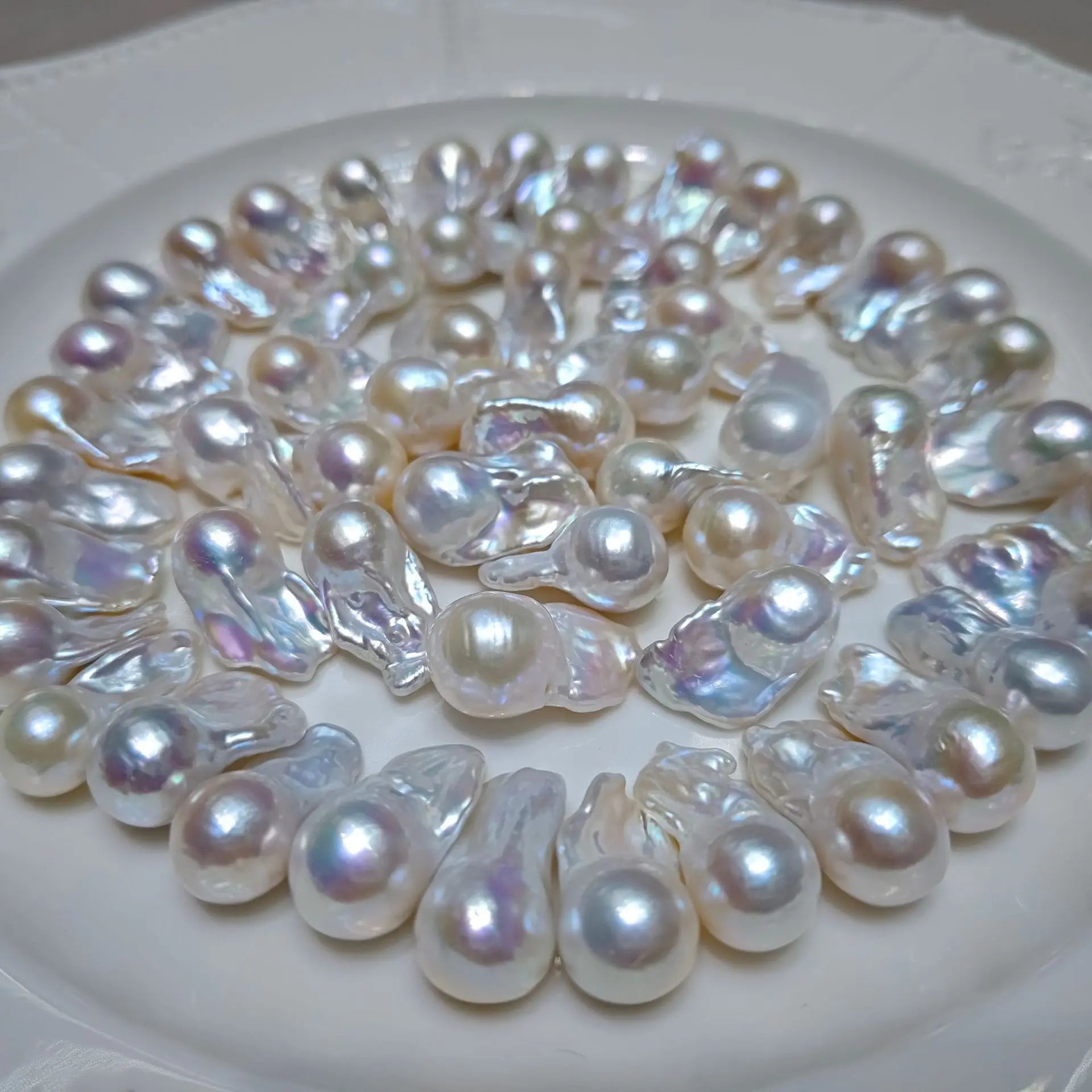 1A Loose Baroque Freshwater Pearls 14*20mm Natural White  Irregular Shape Beads for Jewelry Making