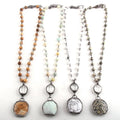 Fashion Collar Statement Women Gemstone Howlite Ethnic Necklace 6mm Natural Stone Pendant Choker Necklaces