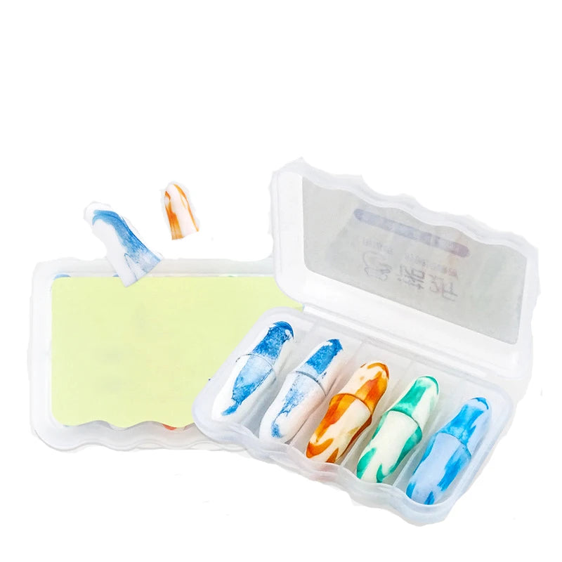 Light Comfortable Porous Earplugs for Long Time Wear Slow Rebound Sound Insulation Noise Prevention Washable Hearing Protection
