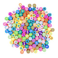 200pcs/bag Wholesale Round 26 English Letters Soft Pottery Beads Cartoon Color Polymer Clay Beads for DIY Jewelry Making