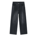 NZ013 Custom Design Regular Fit Winter Washed High Woven Denim Trousers Straight Leg Jeans Man