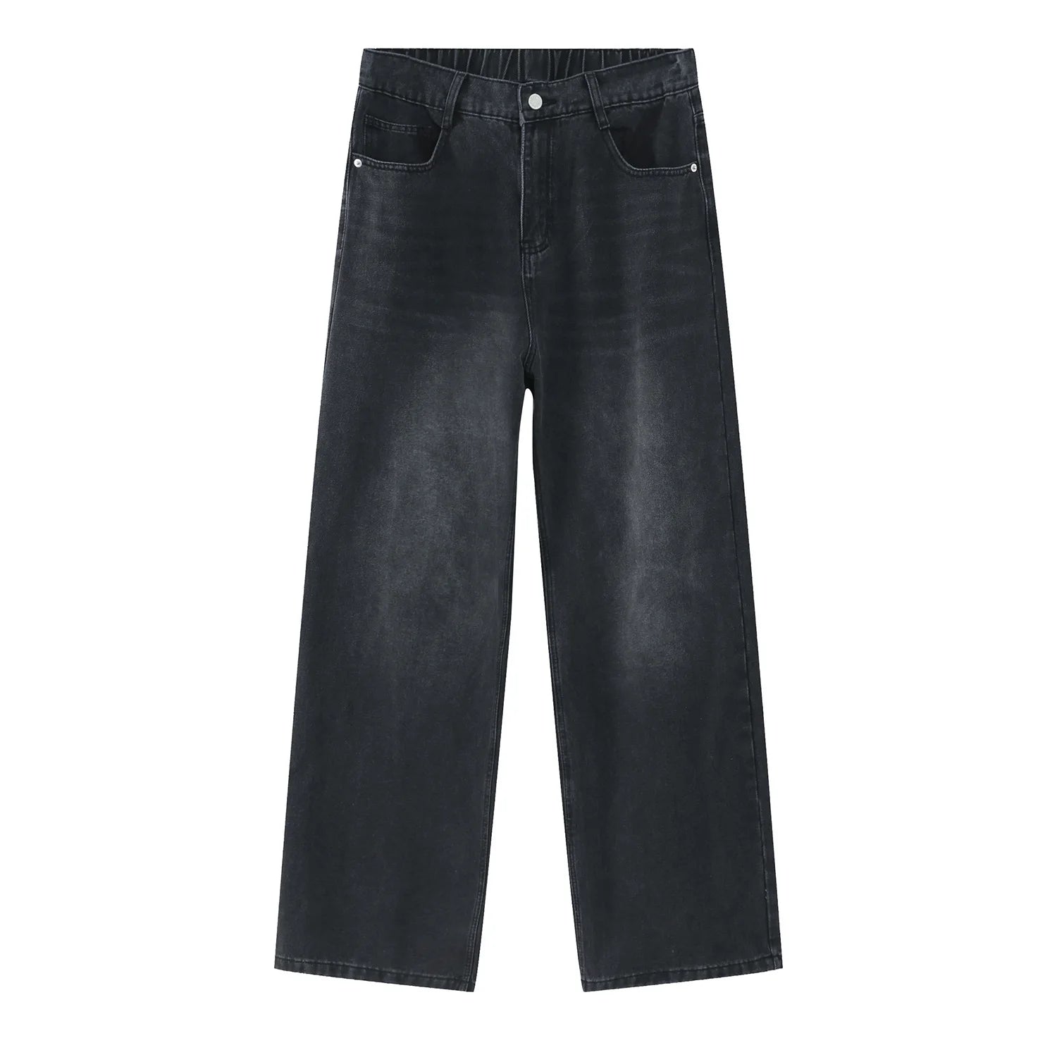 NZ013 Custom Design Regular Fit Winter Washed High Woven Denim Trousers Straight Leg Jeans Man