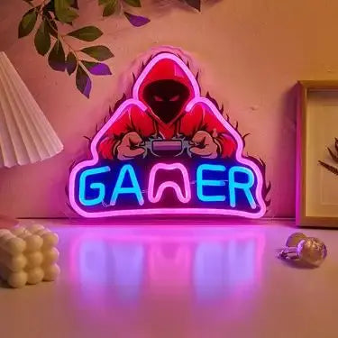 Winbo Game LED Neon Lights Sign Colorful Neon for Wall Decor USB Neon Lights Game Zone Party Bedroom Gaming Lightup Signs