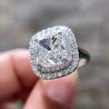 CAOSHI Manufacture Cushion Cut Zircon Rings Elegant Women Silver Coating CZ Bridal Wedding Finger Ring