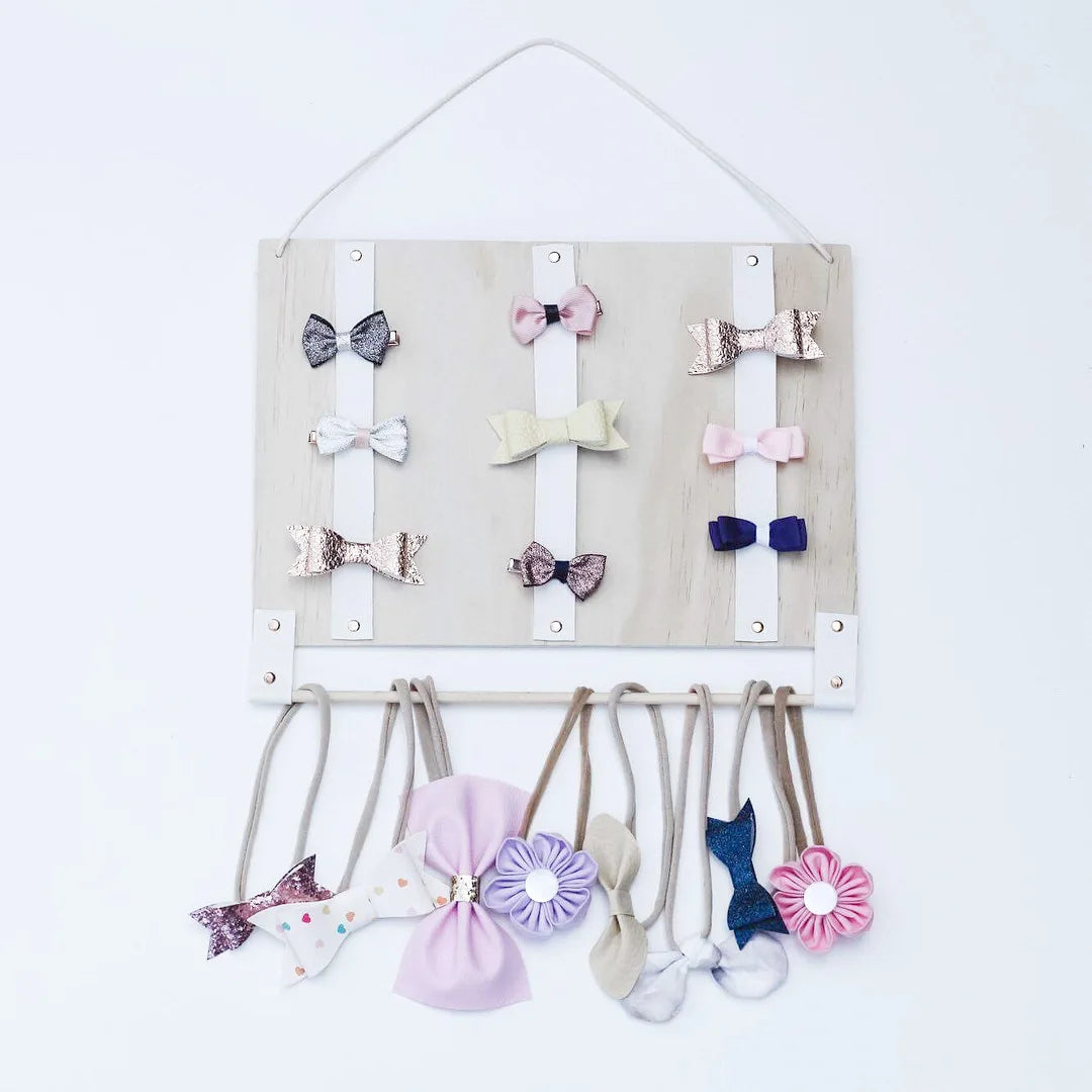 NOVA Display Wood Hanger with Cotton Rope Storage Room Decoration Jewelry Organizer Display  for  Hair Clips Headbands 6 Colors