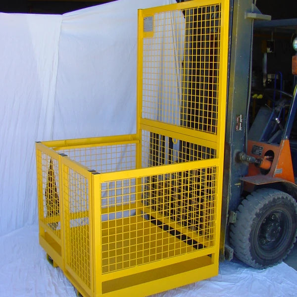 High Stylish 6 Feet Heat Treated Forklift Safety Cage 3D Modeling for Construction Site Use Durable Powder Coated Man Basket