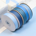 Custom logo 1 Inch Gift Packing Ribbon Eco-friendly Polyester Blue Grosgrain Ribbons with logo