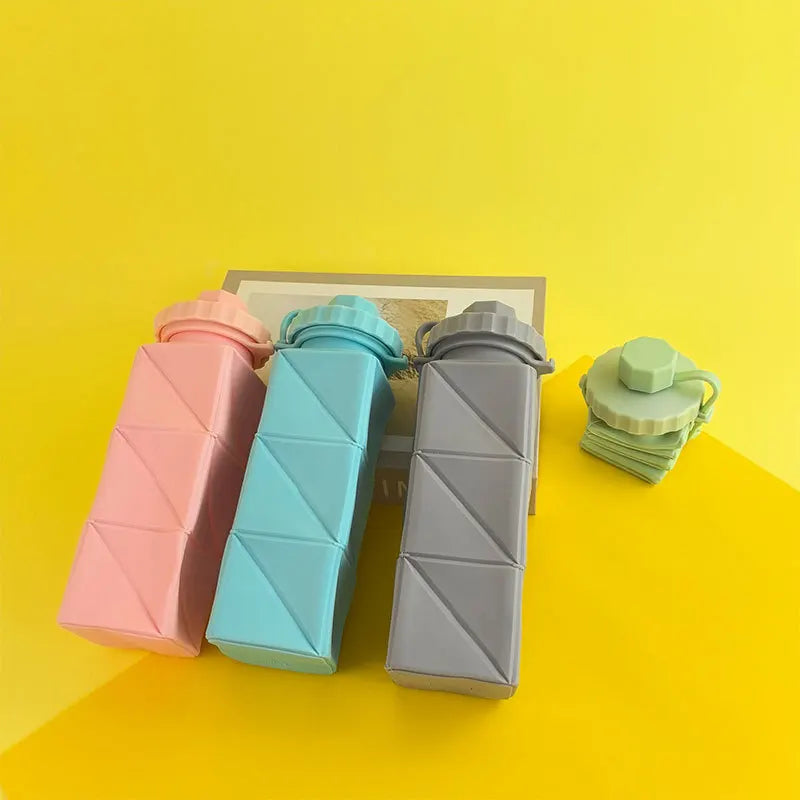 New Product 3D Print Folding Water Bottle With Screw Lid OEM ODM Outdoor Sport Portable Cup Car Colors MegaBDM