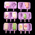 Silicone Reusable Popsicle Mold Eco-Friendly Ice Cream Bar Pop Molds with Lid for DIY Ice Cream Maker