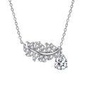 Fashion Women Custom Feather Pendant 925 Sterling Silver Feather Necklace
