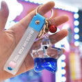 Creative Moving Liquid Quicksand Keychain Five Pointed Star Space Man Floating Astronaut Keyring Keyfob