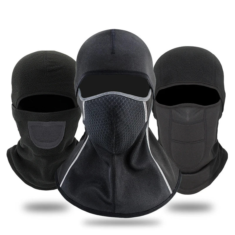 Winter Riding Mask Warm Motorcycle Riding Hood Outdoor Windproof Fleece Cycling Black Ski Mask