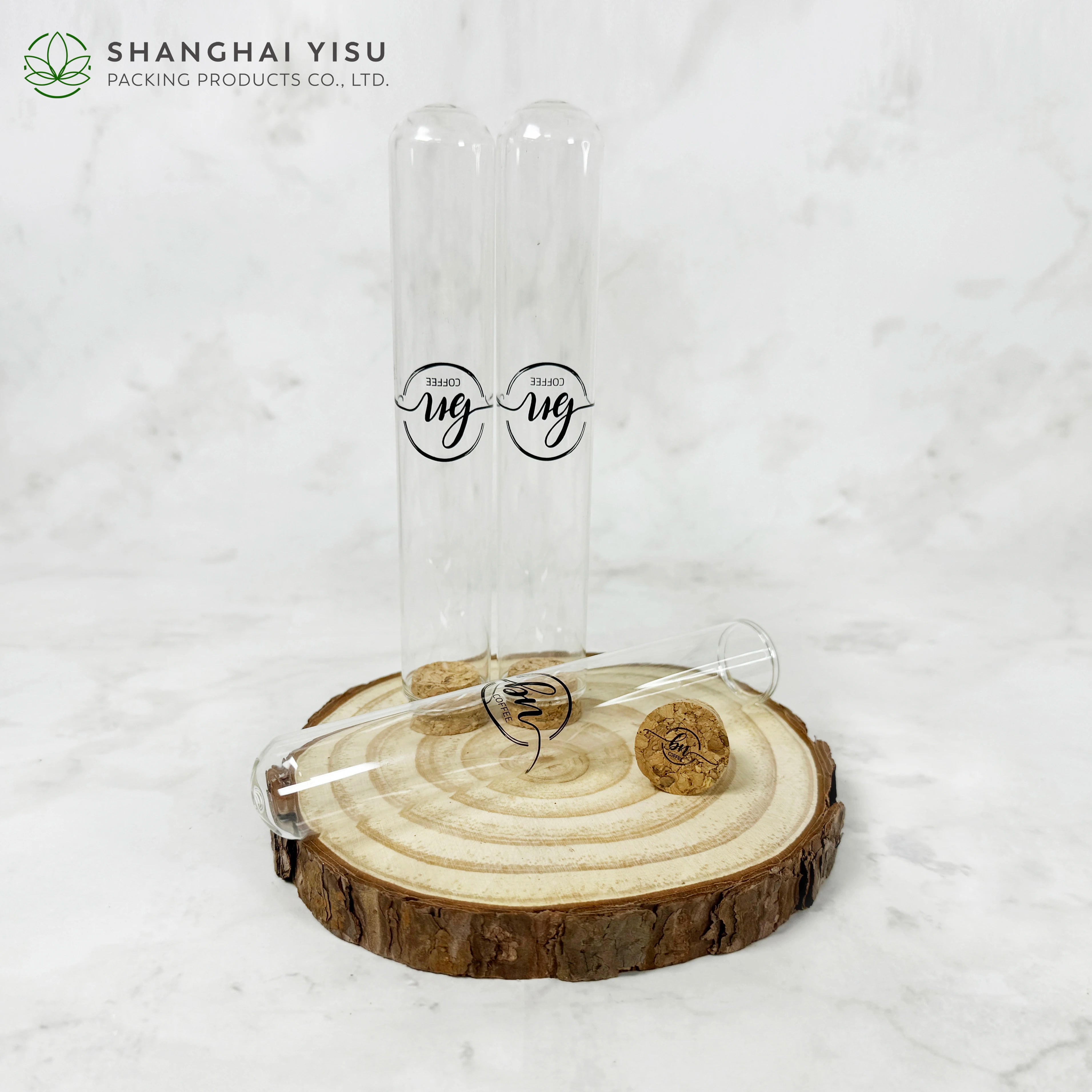 Wholesale Empty Clear Glass Tube With Wooden Cork for Vanilla Beans