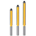 8mm Shank Long YG6 Carbide Blade Flush Trimming Woodworking Router Bits Wood Milling Cutter with Bearing Carpenter Cutting Tools