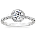 OAHLAN 1.25CT 925 Sterling Silver Rings Round Halo CZ Engagement Wedding Rings for Women Cubic Zirconia Fashion Jewelry