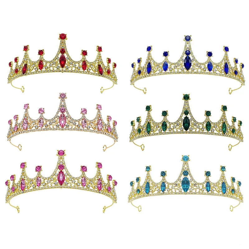 Silver Big Rhinestone Crystal Rhinestone Party Wedding Hair Jewelry Accessories Birthday Tiaras Infantil Crown Women