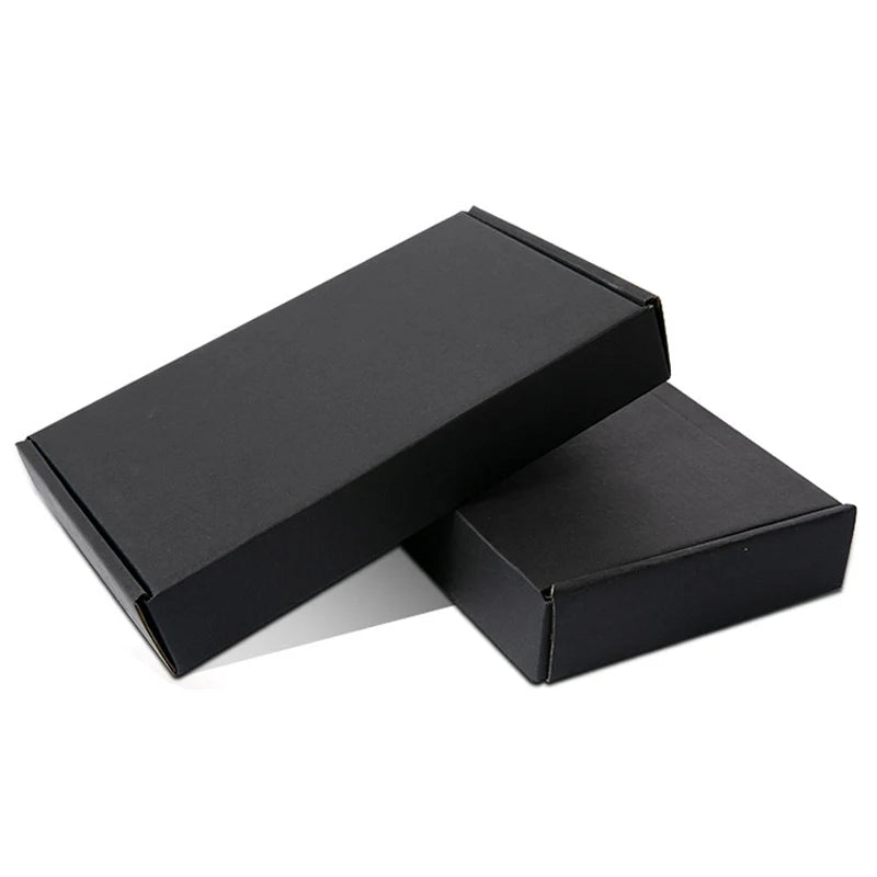 50pcs Moq Fast Shipping Sturdy Durable Black Plain Paper Shipping Box
