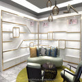 High-end Organised Shoe Cupboard Furniture Wall Mounted Design Hand Bag Cupboard with LED Light for Woman Store