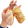 Wholesale Creative Simulation Coconut Bread KeyChain Pendant Spoof Gift 3D Kawaii Food Key Chain Bag Backpack Charm Ornament