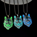 2024 Vintage Punk Wolf Totem Pendant Necklace Night Glow Wolf Head Pendant Viking Trendy Men's Animal Necklace (KN5413)