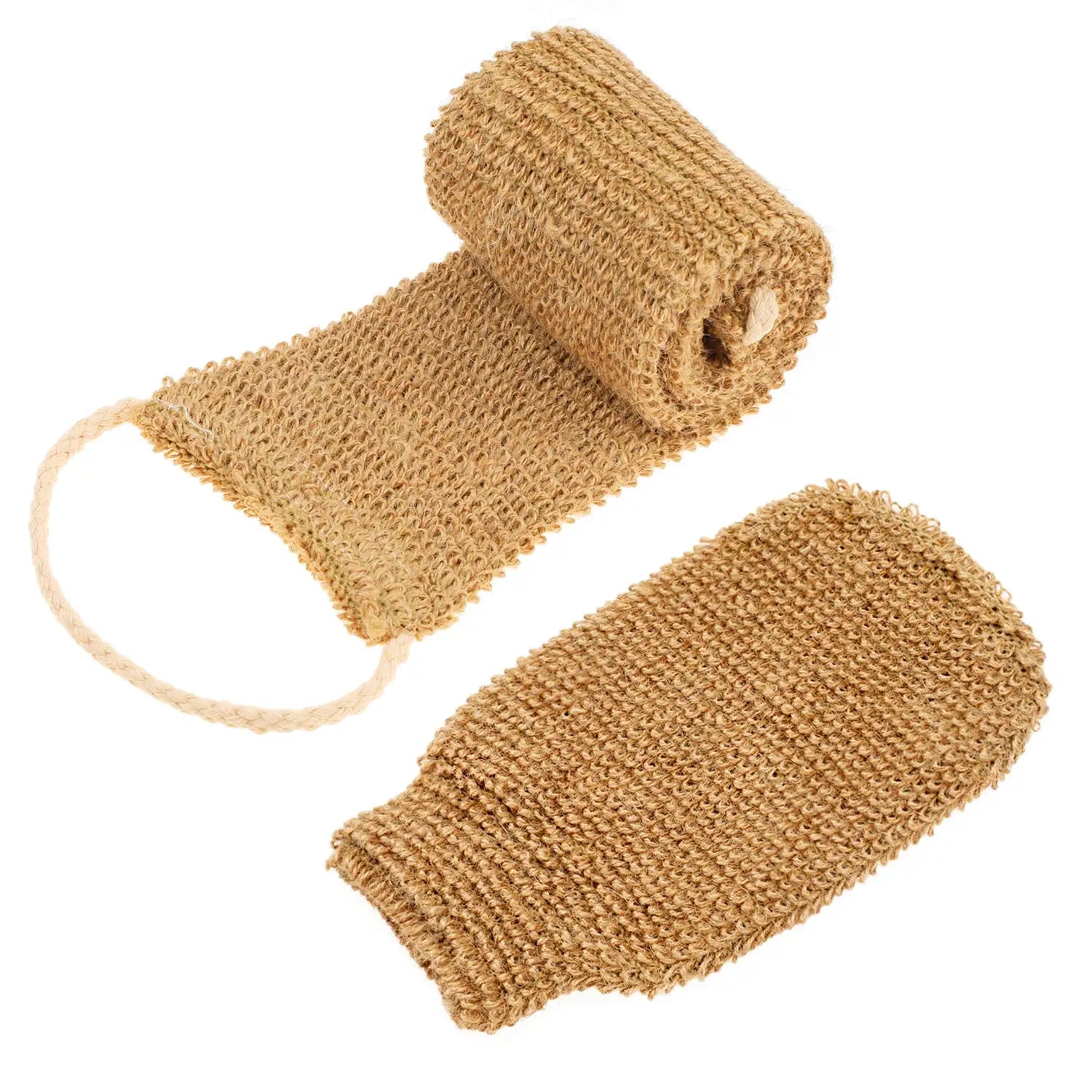 Exfoliating Back and Body ScrubberNatural Hemp ScrubberBath Shower Body Scrubber With Handle for Men Women Deep Clean