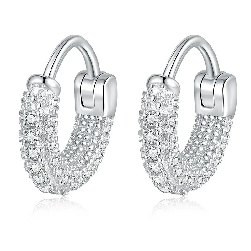 Wholesale Everyday Versatile Earrings S925 Sterling Silver Micro Inlaid Moisssnite Full Diamond Earrings for Women
