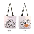 Recycled Large Gorcery Vegetables Supermarket Packaging Cartoon Print Plain Custom Heavy Canvas Shopping Bag