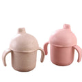 FREE SAMPLE Leakproof BPA Free Wheat Straw Plastic Baby Kids Sippy Cup with Handles MegaBDM