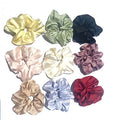 Wholesale Customized Solid Satin Elastic Hair Tie Accessories Big Soft Pink Satin Silk Scrunchies for Women Hair Decoration