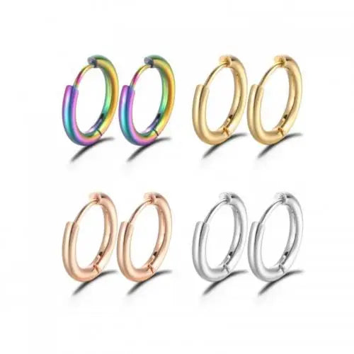 Wholesale High Quality Fashion Jewelry Stainless Steel Huggie Hoop Earring Plated Different Size for Choice & for Woman 833783