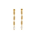 Plated Bohemia Freshwater Pearls Earrings Jewelry Set Gold Non Tarnish 18K Stainless Steel New Waterproof Female Trendy Opp Bag