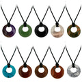 28MM Cion Shape Natural Stone Crystal Agate with 12MM Hole Pendant Necklace Charms for Jewelry Gift