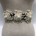 Wide Elastic Belts for Dress Stretchy Waistband New Designer Luxury Fashion Women Pearl Flower Corset Belt with Snap Button