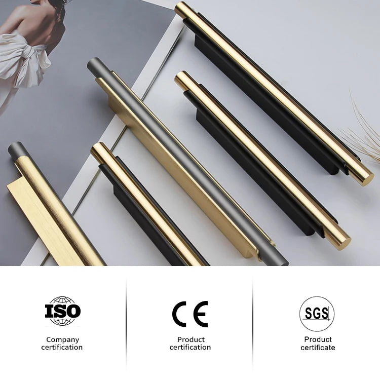 Cupboard Curved Handle Invisible European Modern Matte Door Edge Bedroom Kitchen Hotel Gold Cabinet Luxury Hidden Furniture